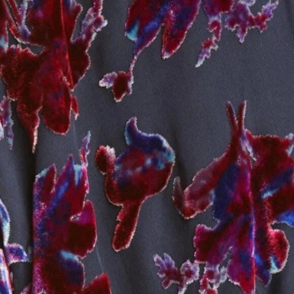 Rag & Bone Deep V-Neck Floral Mini Dress - Purple and Red - Picture 3 of 10